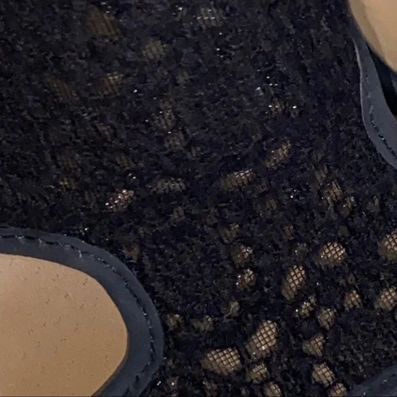 Lucky Brand Black Wedge Sandals with Lace Detail - Picture 10 of 10